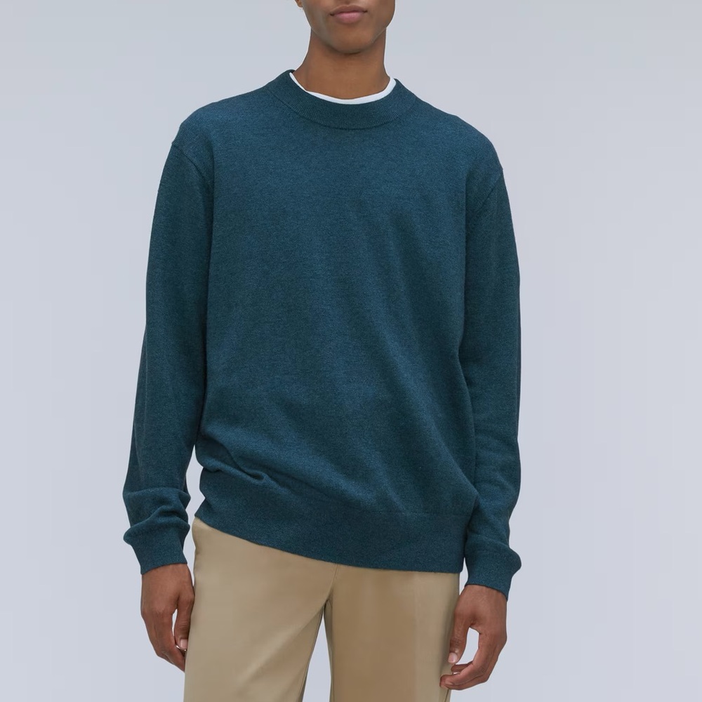 Everlane Crewneck Wool Yak Hair Sweater Size Large NWT Teal